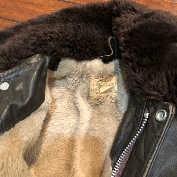 Vintage flight bomber leather jacket distressed - Picture 5 of 8